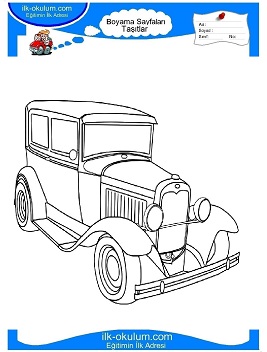 Çocuklar İçin Clasik-Arabalar Boyama Sayfaları 